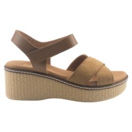  γυναικείες ανατομικές δερμάτινες πλατφόρμες ragazza 0376 ταμπά