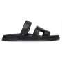 ανδρικές δερμάτινες παντόφλες tommy hilfiger fm0fm05773-bds μαύρες