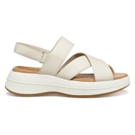  γυναικεία δερμάτινα σανδάλια flatforms geox spherica d650vc 0009b c1122 μπεζ