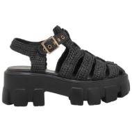  γυναικεία flatforms renato garini rg!xb9609-2 μαύρο κροσέ w403r60937a5