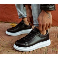 ανδρικά μαύρα casual sneakers με κορδόνια 0442020