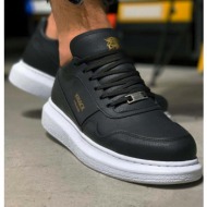  ανδρικά μαύρα sneakers με κορδόνια 0382020