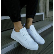  ανδρικά λευκά sneakers λαστιχένια σόλα ch977a