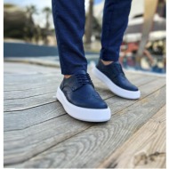  ανδρικά μπλε oxford παπούτσια δερματίνη με κορδόνια ch149b