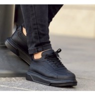  ανδρικά μαύρα sneakers με λαστιχένια σόλα ch987