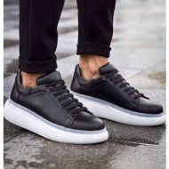  ανδρικά ασπρόμαυρα δίσολα sneakers λαστιχένια σόλα ch295