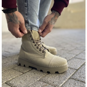 ανδρικά μπεζ μποτάκια με τρακτερωτή
