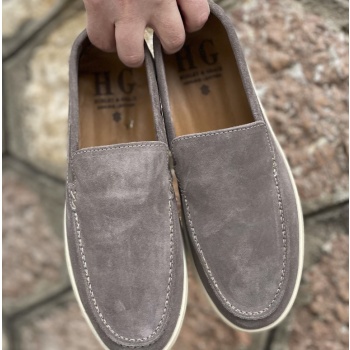 huxley and grace ανδρικά γκρι δερμάτινα