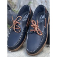  ανδρικά μπλε δερμάτινα boat παπούτσια hg175540b
