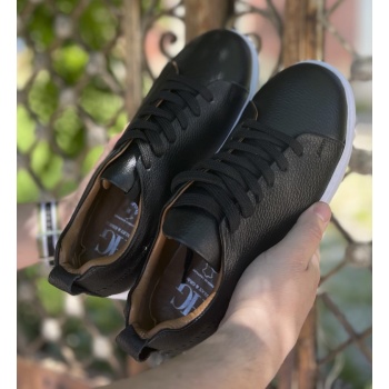 ανδρικά μαύρα δερμάτινα casual sneakers