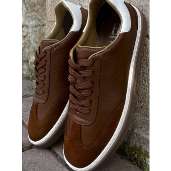 ανδρικά ταμπά δερμάτινα sneakers με