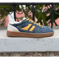 teddy smith ανδρικά μπλε sneakers με κίτρινες λεπτομέρειες 120595b