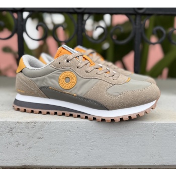 refresh αντρικά λαδί sneakers με ύφασμα