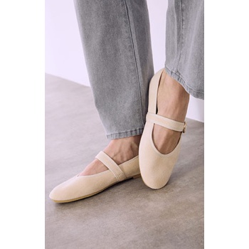 μπαλαρίνες με σουέντ όψη sq1605.a031+2