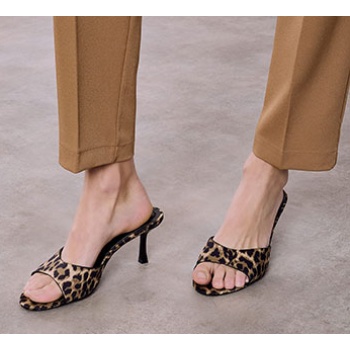 mules peep toe λεοπάρ sq1697.a162+1