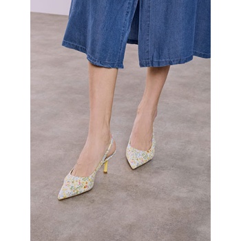 γόβες slingback εμπριμέ με ιριδίζον εφέ