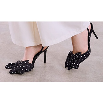 γόβες slingback πουά με φιόγκο