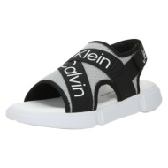 calvin klein jeans ανοικτά παπούτσια μαύρο / λευκό