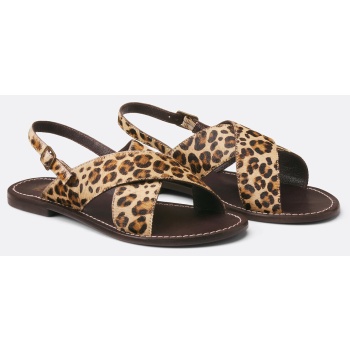 δερμάτινα λεοπάρ πέδιλα