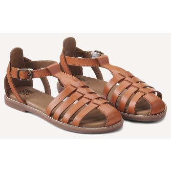 δερμάτινα πέδιλα με κλειστή φτέρνα