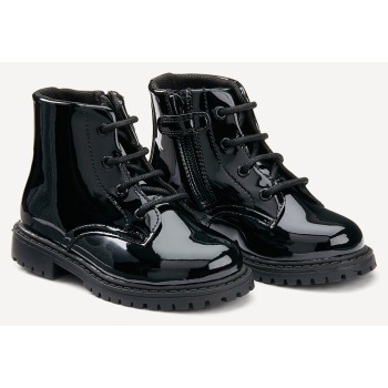 μπότες από λουστρίνι με φερμουάρ και