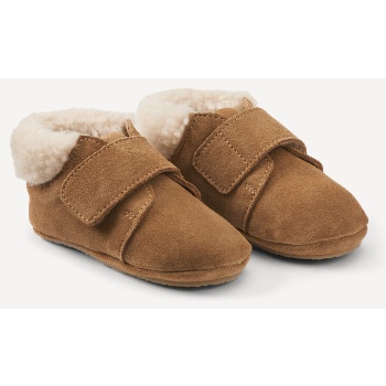 παντόφλες από σουέντ δέρμα με sherpa