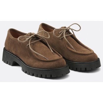 brogues με τρακτερωτή σόλα από σουέντ