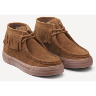  μποτίνια από δέρμα με κρόσσια και κορδόνια