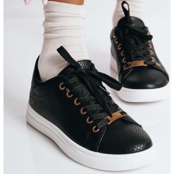 μαύρα sneakers με pattern και χρυσή σε προσφορά