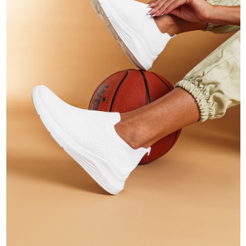 λευκά slip on sneakers σε κάλτσα σε προσφορά
