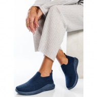  μπλε slip on sneakers σε κάλτσα