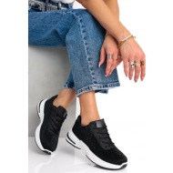 μαύρα sneakers με στρας & γκλίτερ διακόσμηση