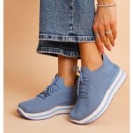  μπλε δίπατα sneakers σε κάλτσα