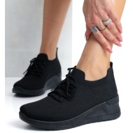  μαύρα sneakers με πλατφόρμα σε κάλτσα