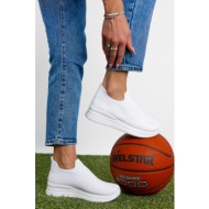  λευκά δίπατα αθλητικά παπούτσια σε κάλτσα