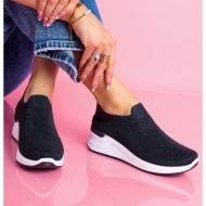  μαύρα sneakers σε κάλτσα με στρας