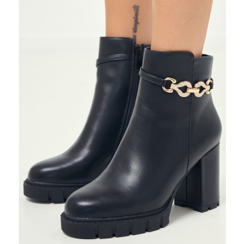 μποτάκια με χρυσή αγκράφα & χοντρό σε προσφορά