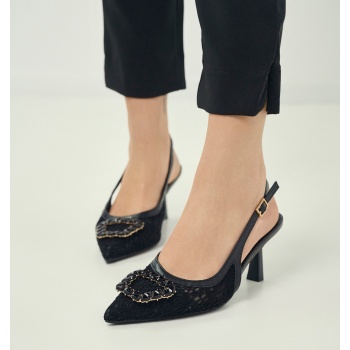 γόβες lace slingback με διακοσμητική σε προσφορά