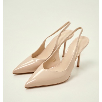 γόβες slingback λουστρίνι μυτερές με σε προσφορά