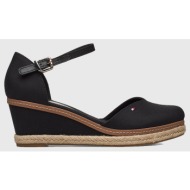  tommy hilfiger basic closed toe mid wedge fw0fw04787-bds black