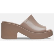  crocs brooklyn slide high shine heel 209709-2q9 brown