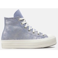  converse chuck taylor all star lift platform suede shimmer a11549c-537 lilac