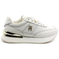  γυναικεία δερμάτινα th elevated feminine runner sneakers λευκά tommy hilfiger fw0fw07830-ybl