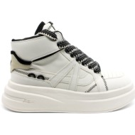  γυναικεία δερμάτινα iggi combo b sneakers λευκά ash fw23s138246002-white