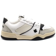  ανδρικά δερμάτινα spiker sneakers λευκά dsquared2 w23snm031501606243-m072