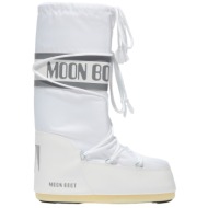  γυναικείες icon nylon μπότες λευκές moon boot 14004400-006