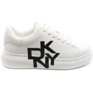  γυναικεία δερμάτινα keira sneakers λευκά dkny k1408368-wtbk