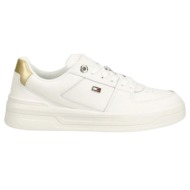  γυναικεία δερμάτινα essential basket sneakers λευκά tommy hilfiger fw0fw08076-ybl