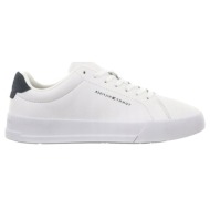  ανδρικά δερμάτινα th court sneakers λευκά tommy hilfiger fm0fm05297-0le