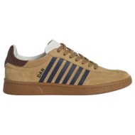  ανδρικά δερμάτινα boxer sneakers μπεζ dsquared2 w24snm036414170001-m2969